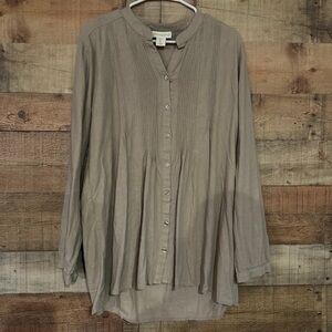 Cynthia Rowley Gray Blouse with Relaxed Silhouette
